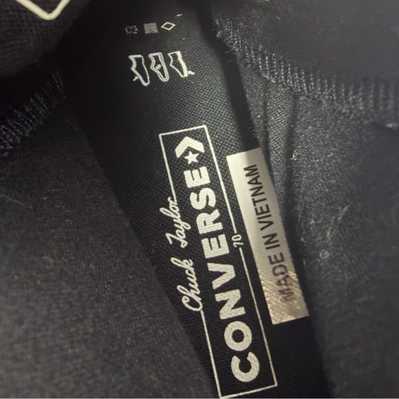 Converse Women's Chuck 70 De Luxe Heel Sneaker Sz 8.5 Black Leather Shoe EUC - Picture 8 of 9